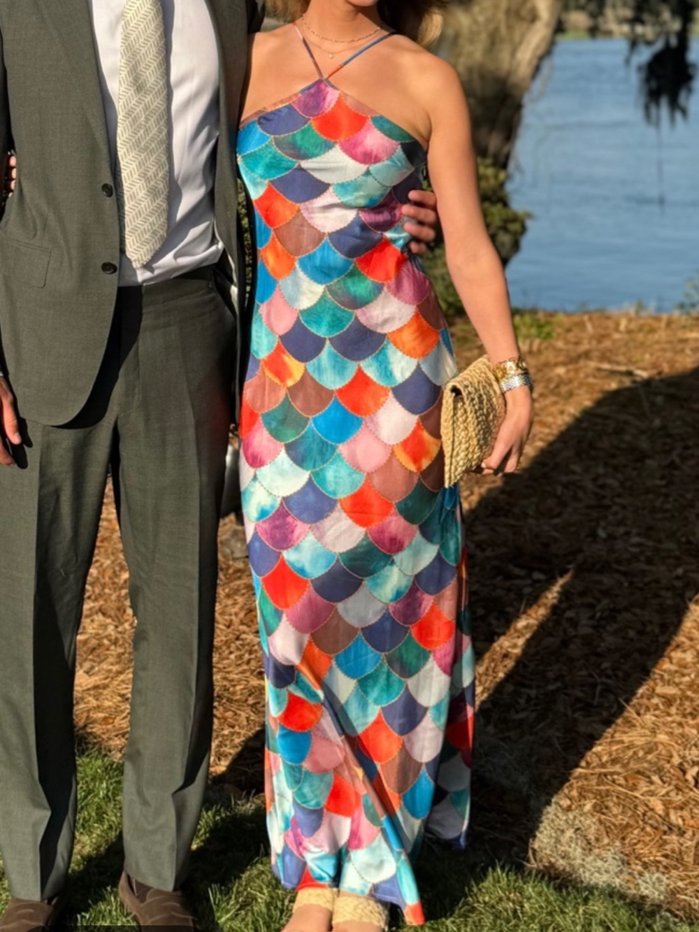 Multi-Color Scale Print Slip Dress - Women